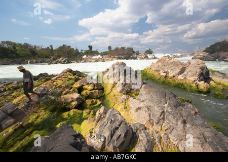 Khon Phapheng Falls, Laos Stock Photo