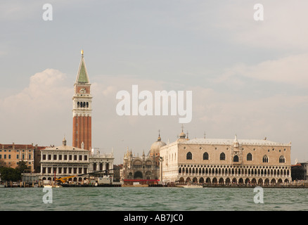 Venice Italy Campanile tower Campanile di San seen from Canale della Giudecca Stock Photo