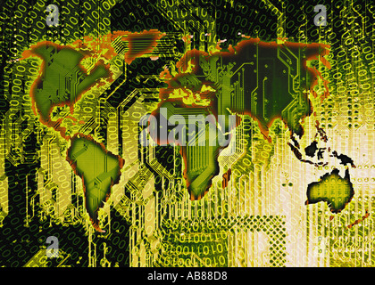 Binary world Stock Photo