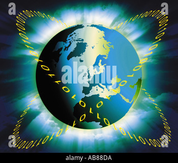 Binary world Stock Photo