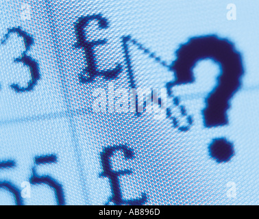 Pound sign on a computer monitor Stock Photo