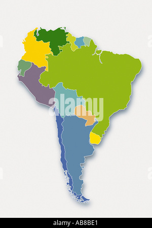 Map of South America Stock Photo