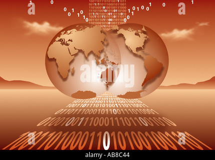 Binary world Stock Photo