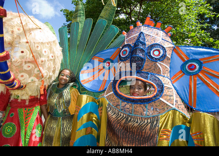 West Indies Port of Spain Trinidad Carnival Children in colorful costumes parading in the Kids Parade Stock Photo