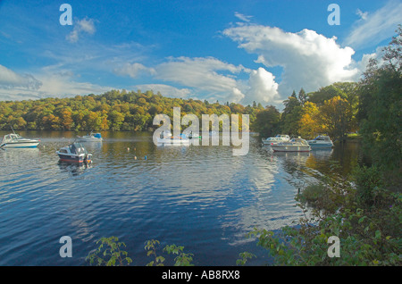 Boats on shore of Loch Lomond at Aldochlay nr Luss Argyll & Bute Stock Photo