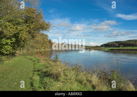 River Tweed at Paxton House Scottish Borders Stock Photo