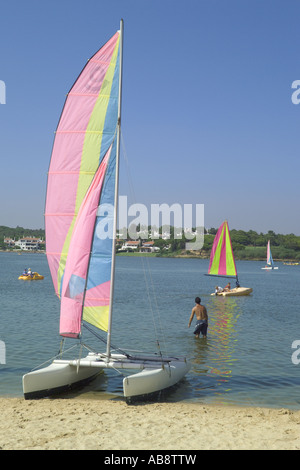 Portugal, the Algarve, watersports on the lake at Quinta do Lago Stock Photo