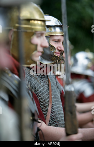 DEU Germany Xanten Romans festival in the Archeological Park Historic show of daily life of normal people and military personal Stock Photo