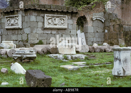 frieze wall near coliseum Rome Italy Italian archeology Stock Photo