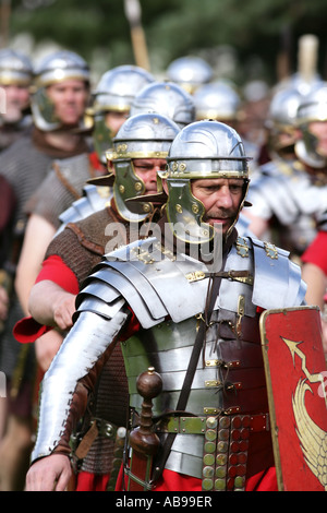 DEU Germany Xanten Romans festival in the Archeological Park Historic show of daily life of normal people and military personal Stock Photo