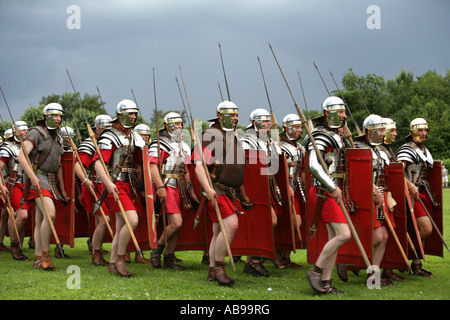 DEU Germany Xanten Romans festival in the Archeological Park Historic show of daily life of normal people and military personal Stock Photo