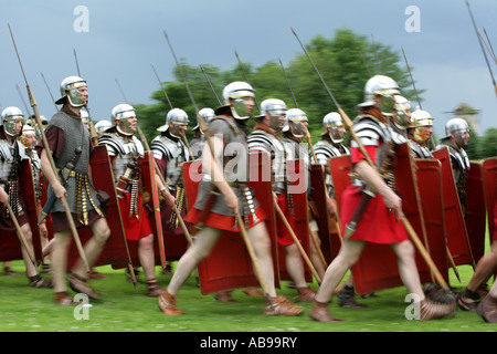 DEU Germany Xanten Romans festival in the Archeological Park Historic show of daily life of normal people and military personal Stock Photo