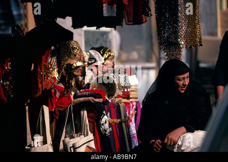 Egypt. Old Cairo. Khan el Kahlili. In street market they sell everything from food to clothing and souvenirs as here. Stock Photo