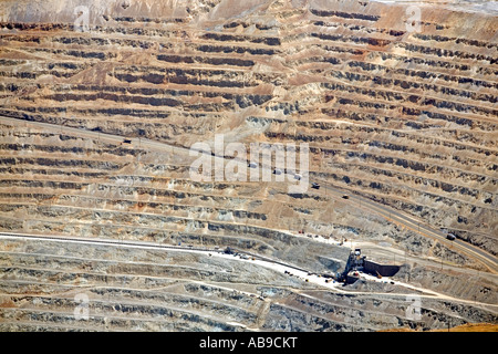 Kennecott copper mine sides rock crusher. Photo showing steep sides and rock crusher. Utah Stock Photo