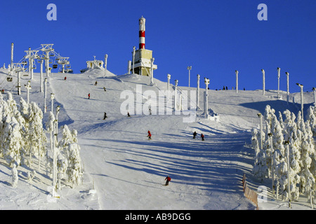 slalom skier in ruka, Finland, Lapland Stock Photo