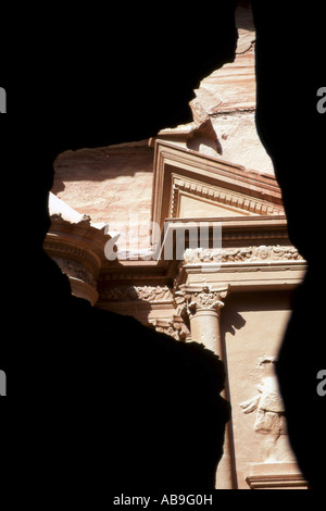 view to Khazne al-Firaun, the Treasury, Jordan, Petra Stock Photo