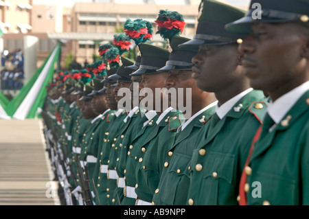 Army parade at Inauguration of Umaru Musa Yar Adua as the new President of Nigeria Abuja 29 May 2007 Stock Photo