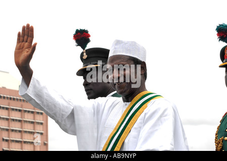 Umaru Musa Yar Adua on the day of his inauguration as the new President of Nigeria Stock Photo