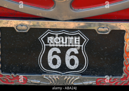 Route 66 license plate Stock Photo