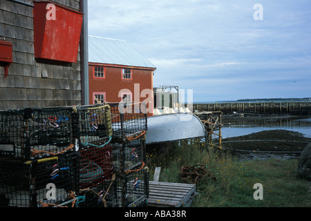 grand manan island smokehouses in summer Stock Photo