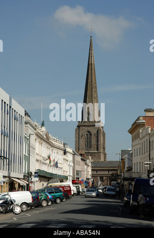 Broad Street, Hereford, looking towards All Saint's Church. Stock Photo