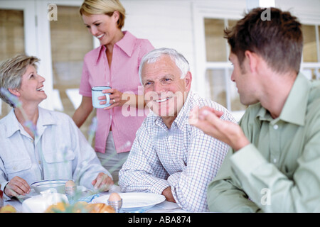 Family having breakfast Stock Photo