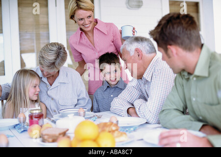 Family having breakfast Stock Photo