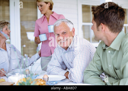 Family having breakfast Stock Photo