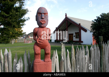 Maori carving in New Zealand Stock Photo