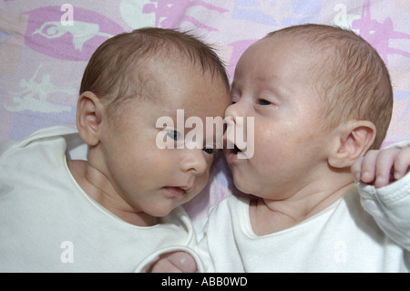 Boy and girl fraternal twin newborn babies Stock Photo: 66505055 - Alamy