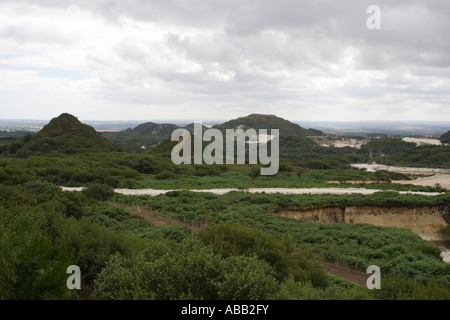 Cornish China Clay workings, known as the Cornish Alps Stock Photo