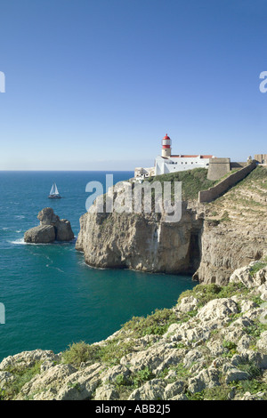 Cape St Vincent Lighthouse, Sagres, Algarve, Portugal Stock Photo