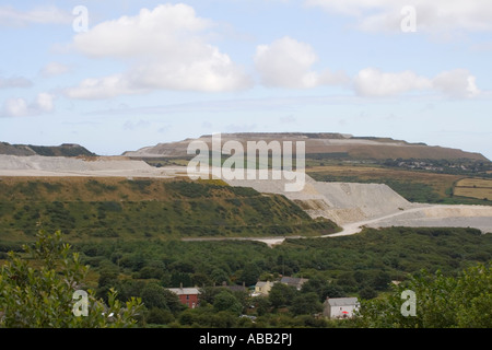 Cornish China Clay workings, known as the Cornish Alps Stock Photo