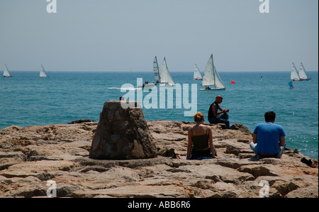 Platja de la Fragata, Sitges Costa Dorada Catalunya Spain Europe Stock Photo