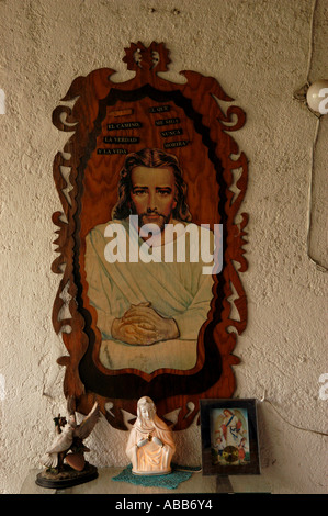 Religious image in a house Oaxaca city Mexico Stock Photo