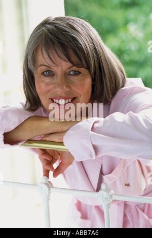 Woman in dressing gown Stock Photo