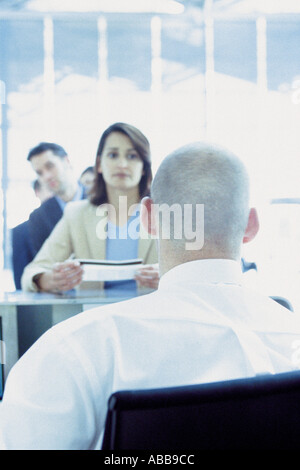 Businesswoman at airline check in Stock Photo