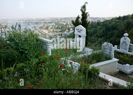 VIEW FROM EYUP CEMETERY, ISTANBUL, TURKEY Stock Photo
