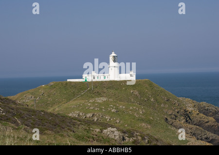 Strumble Head Lighthouse on St Michael s Island Pencaer near Fishguard Pembrokeshire Wales Stock Photo