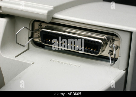 Parallel printer port on an inkjet printer Stock Photo