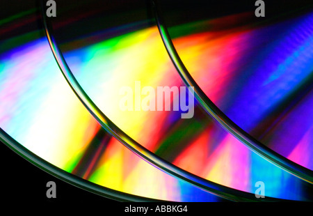 Rainbow Colours of Compact Discs Stock Photo
