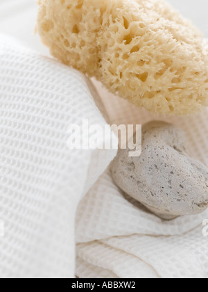 Sponge pumice stone and waffle towel - high end Hasselblad 61mb digital inage Stock Photo