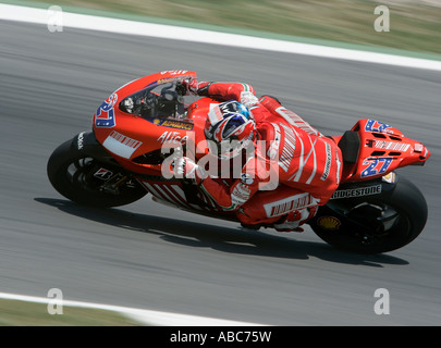 Australian Casey Stoner riding for the Ducati Marlboro team in the 2007 Catalonia Moto GP, Montmelo, Barcelona, Spain Stock Photo