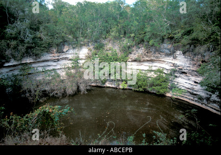 Mexico Chichen Itza Sacred Cenote Stock Photo