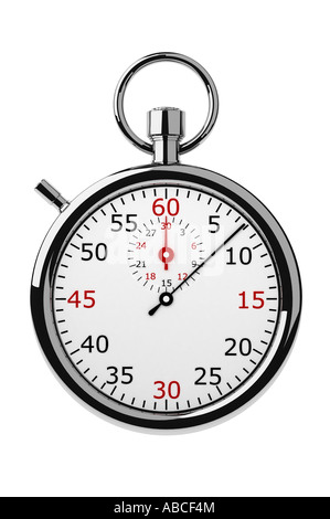 Analog stopwatch on white background Stock Photo - Alamy