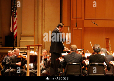 San Diego Symphony Orchestra Jahja Ling Conductor Copley Symphony Hall San Diego California SD  Stock Photo