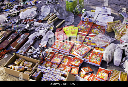 CHINA Beijing Wide variety of household articles for sale in roadside market on the highway near Beijing Stock Photo