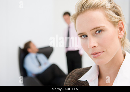 Three office workers Stock Photo