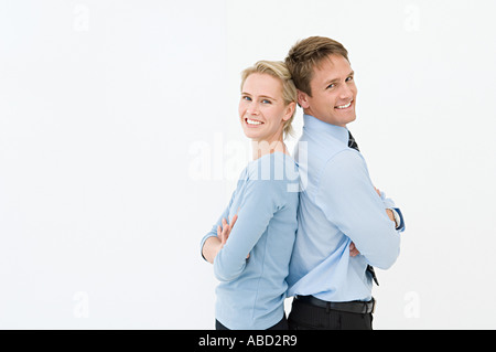 Portrait of two office workers Stock Photo