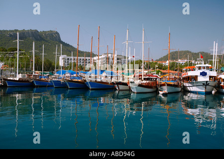 Colourful boats in Kemer,  Antalya Province, Turkey Stock Photo